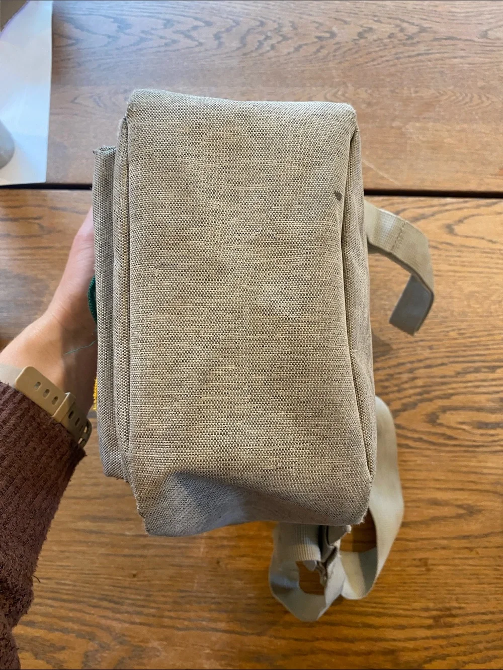 Herschel Supply Company Small Light Gray Backpack with Red Zipper Accent